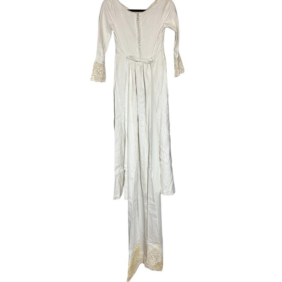 Alfred Angelo Vintage 60s? Wedding Dress Empire Waist Button-Up Union Tag XS - Picture 4 of 13